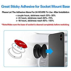 9 Pack Pops Sticky Adhesive Replacement for Socket Mount Base, pop-tech VHB 3M Sticker Pads for Phone Collapsible Grip & Stand Back - 9pcs 35mm Double Sided Tapes & 4pcs Alcohol Prep Pads