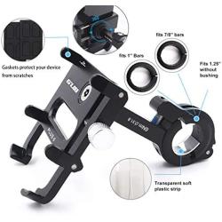 GUB Bicycle & Motorcycle Phone Mount, Aluminum Alloy Bike Phone Holder with 360° Rotation for iPhone 11 Pro Max X XR Xs 7s 8 Plus, Samsung S20 S7/S6/Note10/9/8/4 GPS Mount 4 to 6.5 Inch (Black)