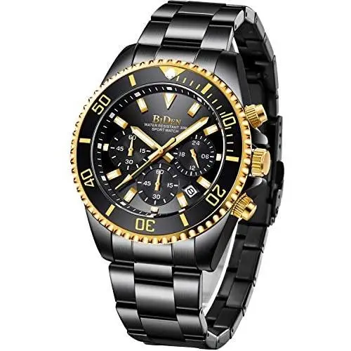 Mens Watches Chronograph Stainless Steel Waterproof Date Analog Quartz Fashion Business Wrist Watches for Men Mens Watches Chronograph Stainless Steel Waterproof Date Analog Quartz Fashion Business Wrist Watches for Men