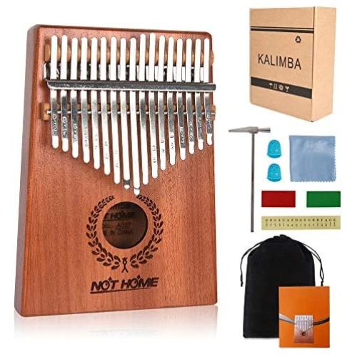 Kalimba Thumb Piano 17 Keys, Portable Mbira Wood Finger Piano with Tune Hammer and Study Instruction, Musical Instrument Gifts for Kids Adult Beginners.