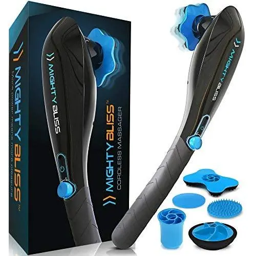 MIGHTY BLISS™ Deep Tissue Back and Body Massager {Cordless} Electric Handheld Percussion Muscle Hand Massager - Full Body Pain Relief Vibrating Therapy Massage Machine, Neck, Shoulder, Leg, Foot MIGHTY BLISS™ Deep Tissue Back and Body Massager {Cordless} Electric Handheld Percussion Muscle Hand Massager - Full Body Pain Relief Vibrating Therapy Massage Machine, Neck, Shoulder, Leg, Foot
