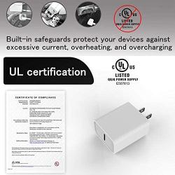 USB-C Power Adapter, 18W PD Wall Charger UL Certified 3A Fast Charging Block Rapid Cube Quick Outlet Compatible with iPhone 11 Pro Xs Max XR iPad Pro Pixel Samsung Galaxy S10 S9 S8 Note 9 8