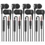 A12 Headphones Earphones Earbuds Earphones, Noise Islating, High Definition, Fits All 3.5mm Interface,Stereo for Samsung, iPhone,iPad, iPod and Mp3 Players (Black 4pairs)