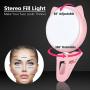 Selfie Light Rechargeable for iPhone, Ring Light with 9-Level Adjustable Brightness for Laptop, Clip on Mini Cell Phone LED Light, Portable Battery Operated Light, USB Powered Photo Light for Video