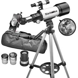 Starboosa Telescope Travel Scope for Kids Beginners 70mm Aperture 400mm AZ with Tripod Eyepiece Finder - Telescope with Carry Bag and Smartphone Adapter for Kids Beginner