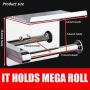 Waydeli Toilet Paper Holder - Stainless Steel Toilet Paper Roll Holder with Phone Shelf - Mega Roll Holder -Wall Mounted for Bathroom - Polished Chrome