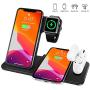 Wireless Charger,4 in 1 Wireless Charging Station Compatible for iPhone SE 2020/11/11 Pro Max/XR/XS Max/Xs/X,Wireless Charger Stand for iWatch 5/Airpods Pro,for Samsung S20/S10(No AC Adapter)