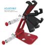 Tablet Stand Multi-Angle, Lamicall Cell Phone Holder for Desk, Adjustable Metallic Dock Cradle, Compatible with iPad Mini Pro Air, iPhone Xs Max XR X 8 7 6S 6 Plus, Switch etc, (4-10) - Red