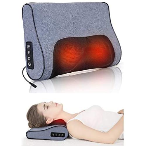 Boriwat Neck Massager Pillow with Heat, Shiatsu Neck & Back Massager, Massage Pillow for Neck Pain Relief, Use on Couch Chair Bed for Women & Men