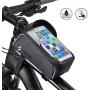Bicycle Phone Bag, Bike Front Frame Holder Case Bags, Outdoor Mountain Sports Storage Bag, with Touch Screen Waterproof, Fits Phones Below 6.5 inches iPhone Xs max 11 11 max 11 pro max
