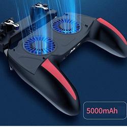 NOLOGO Fssh-mlx Cell Phone Game Gamepad Free fire Pubg Trigger Game Pad for PUBG Mobile Controller Cooler Fan with 5000mAh Power Bank (Color : with 5000mAh Battery)
