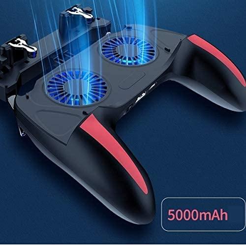 NOLOGO Fssh-mlx Cell Phone Game Gamepad Free fire Pubg Trigger Game Pad for PUBG Mobile Controller Cooler Fan with 5000mAh Power Bank (Color : with 5000mAh Battery)