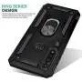 CasemartUSA Phone Case for [Motorola Moto G Power (XT2041)], [Ring Series][Black] Full Rotating Metal Ring Cover with Kickstand (Tracfone, Straight Talk, Simple Mobile, Consumer Cellular)