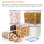 Vtopmart Airtight Food Storage Containers 6 Pieces - Plastic PBA Free Kitchen Pantry Storage Containers for Sugar,Flour and Baking Supplies - Dishwasher Safe - 24 Labels