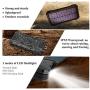 Solar Charger, 20000mAh Solar Power Bank, Qi Wireless Charger for Cell Phone, Portable Charger for Camping, Outdoor, External Battery Pack Flashlight, Compass, Solar Panel Charging by LEO WAY, Black