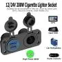 Quick Charge 3.0 USB Car Socket, Waterproof QC 3.0 Dual USB Car Charger with Touch Switch and One 200W Cigarette Lighter Adapter for Rocker Switch Panel on 12V/24V Car, Marine, Boat, Motorcycle, Truck Quick Charge 3.0 USB Car Socket, Waterproof QC 3.0 Dual USB Car Charger with Touch Switch and One 200W Cigarette Lighter Adapter for Rocker Switch Panel on 12V/24V Car, Marine, Boat, Motorcycle, Truck
