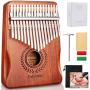 Enfuntins Kalimba 17 Key Thumb Piano, Solid koa Wood High Performance Portable Mbira Finger Piano, Gifts for Kids Adult Beginners with Tuning Hammer and Study Instruction