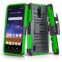 CasemartUSA Phone Case for [Nokia C2 Tennen/Nokia C2 Tava (Cricket Wireless)], [Refined Series][Green] Shockproof Cover with Built-in Kickstand & Belt Clip Holster for Nokia C2 Tennen / C2 Tava