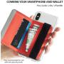 Ringke Flip Card Holder with Elastic Hand Strap Slim Soft Band Grip Fashion Multi-Card Slot 3M Stick-On Wallet Credit Card Cash Mini Pouch Attachment Compatible with Most Smartphones - Gray
