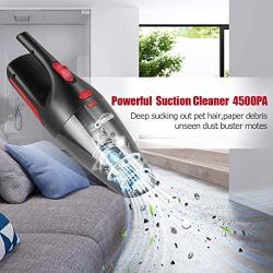 Oasser Handheld Vacuum Cordless Vacuum Cleaner Car Vacuum Wet Dry Stainless Steel Filter Powerful Li-ion Battery Quick Charge for Pet Hair Dust Gravel Cleaning Red Upgraded Version V1