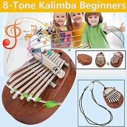 Kalimba Portable Finger Piano Musical Instrument Gift for Kids and Adults Beginners?Mini 8-Tone?Valentines Day Present