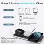 Yestan Wireless Charging Station Wireless Charger Dock Compatible with Apple Watch 5 4 3 2 1, AirPods Pro Airpods and iPhone SE 11 11 pro 11 Pro Max Xs X Max XR X 8 8Plus Samsung, DC Adapter Included