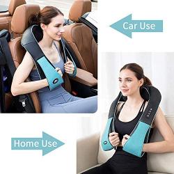 Shiatsu Back Shoulder & Neck Massager with Heat Deep Tissue 3D Kneading Pillow Massager for Relieving Muscle Pain - Blue