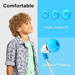 LilGadgets BestBuds Volume Limited in-Ear Headphones with Mic for Children/Kids (Includes Travel case and Splitter)