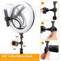 10 Selfie Ring Light with Tripod Stand, Upgraded Dimmable Camera LED Ring Light with 3 Phone Holder for TikTok/YouTube/Live Stream/Vlog/Makeup/Camera/Photography Compatible with iPhone Android