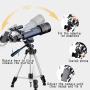 Astronomy Telescope for Beginners with 43 inch Tripod Smartphone Adapter Mounting Portable Travel Scope Case, 400 70mm 66x MAXLAPTER