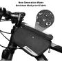 WOTOW Bike Frame Pannier Cell Phone Bag, Bicycle Front Top Tube Touchscreen Rain Proof Bag Rack Mountain Road Cycling Pack Double Pouch Mount Phone Bags for Smartphone