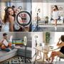 10 Selfie Ring Light with Adjustable Tripod Stand & Cell Phone Holder,Portable USB LED Ring Light with Remote for TikTok/YouTube/Video Recording/Streaming/Makeup/Photography/iPhone Android Cameras