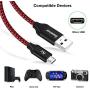 Android Charging Cable, 15ft PS4 Controller Charger Cable, iSeekerKit Durable Micro USB 2.0 Charging Cord Wire Compatible for Samsung Galaxy S7 Edge/S6/Note5,Sony,LG,Moto,HTC,Smartphones (Red)