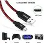Android Charging Cable, 15ft PS4 Controller Charger Cable, iSeekerKit Durable Micro USB 2.0 Charging Cord Wire Compatible for Samsung Galaxy S7 Edge/S6/Note5,Sony,LG,Moto,HTC,Smartphones (Red)