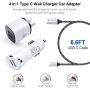 USB Car Charger, Dual Port Wall Charger Plug with 6FT Fast Charging USB C Cable Compatible for Samsung Galaxy S20 Plus Ultra Note 10 10+ A30 A40 A70 A90 A31 A61 A81 A91,LG G8X G8 G9 G7 V60 V40 Thinq