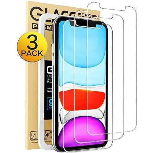 Mkeke Compatible with iPhone XR Screen Protector, IPhone 11 Screen protector,Tempered Glass Film for Apple iPhone XR & iPhone 11, 3-Pack Clear Mkeke Compatible with iPhone XR Screen Protector, IPhone 11 Screen protector,Tempered Glass Film for Apple iPhone XR & iPhone 11, 3-Pack Clear
