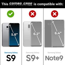 Aduro Galaxy S9 Case with Kickstand Belt Clip Holster, Combo Galaxy Case with Rotating Belt Clip Super Slim Shell Samsung Galaxy Belt Clip Case for Samsung Galaxy S9 (NOT PLUS) Cell Phone (2018) Black