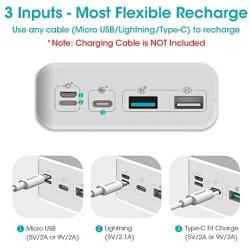 ROMOSS 26800mAh Power Bank Sense 8+, 18W PD USB C Portable Charger with 3 Outputs & 3 Inputs External Battery Pack Cell Phone Charger Battery Compatible with iPhone 11, Xs Max, iPad Pro and More