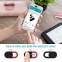 Webcam Camera Cover Slide 0.02-Inch Ultra-Thin Webcam Cover Blocker for MacBook, iMac, Laptop, Desktop, Pc, iPad, iPhone, Smartphone Protect Your Visual Privacy and Security (White/Red-3 Pack)