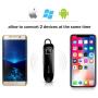 HIFEER Bluetooth Headset Waterproof Voice Command Wireless Bluetooth Earpiece with Noise Canceling Mic Hands Free for iPhone Android Samsung Cell Phone - Black