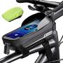 Whale Fall Waterproof Bike Frame Bag Bike Phone Bag Bicycle Cell Phone Holder for GPS - Bicycle Bag Frame Hard Eva Navi Pressure-Resistant Handlebar Bag TPU Touch-Screen with Sun-Visor and Rain Cover