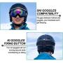 Odoland Snow Ski Helmet and Goggles Set for Kids and Adult, Sports Helmet and Protective Glasses - Shockproof/Windproof Protective Gear for Skiing, Snowboarding, Motorcycle Cycling, Snowmobile