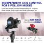 MOZA Air 2 with iFocus-M Wireless Motor, 3-axis Gimbal Stabilizer, 9Lb Payload 8 Follow Modes 16h Run-time for DSLR Mirrorless Pocket Cinema Cameras, Multi-Function Ballhead & Hard Case Included