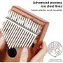 Kalimba 17 Key Finger Piano Marib Mahogany with Padded Gig Bag Tuner Hammer By Kmise