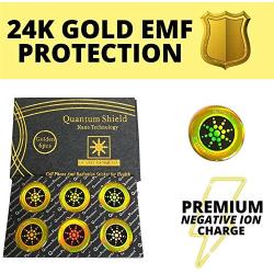 EMF Protection Sticker 6 Pack Gold/Silver | Block Cellphone Radiation | Laptops, Computers, WiFi… (Gold)