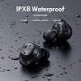 Wireless Earbuds, Mpow M30 in-Ear Bluetooth Headphones, Immersive Bass Sound, IPX8 Waterproof Sport Earphones, Touch Control Bluetooth Earbuds, 25 Hrs w/USB-C Charging Case/Twin&Mono Mode/Mics,Black