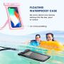 Mpow 084 Waterproof Phone Pouch Floating, IPX8 Universal Waterproof Case Underwater Dry Bag Compatible iPhone 11/Xs Max/Xr/X/8/8plus/7plus Galaxy s10/s9 Note 10/9 Google Pixel up to 6.5" (Black+Pink)