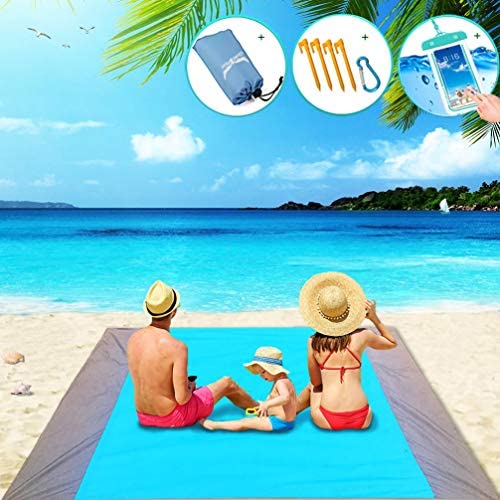 Gold Roc Beach Blanket, Extra Large Outdoor Picnic Mat, Pocket Camping Mat- Waterproof& Sandfree& Portable& Lightweight for Travel, Camping, Music Festival (83&quotx79")