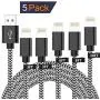 CredDeal iPhone Charger, [ MFi Certified ] Lightning to USB A Cable [5Pack-3/3/6/6/10FT] Nylon Braided Fast Charging & Syncing Long Cord Compatible iPhone 11 Pro Max XS XR X 8 7 6S 6 Plus iPad More