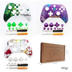 RONSHIN Gamepad Controller-Front Top Up Shell Case Housing Face Plate for Xbox One S Controller Game Cover Purple Skull Gifts for Men